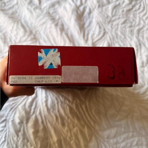 Salvatore Ferragamo Red Textured Clutch with Gold Accent - Picture 15 of 15